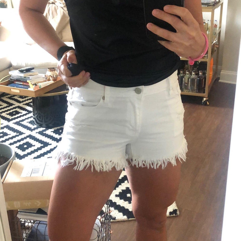 White denim shorts